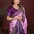 Violet color satin silk fabric saree for ethnic indian looks