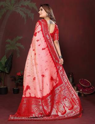 Red satin silk blend saree ethnic indian looks 2