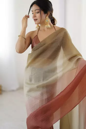  coco-pista candy crush silk blend stylish pre stitched saree