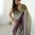 Designer green-wine color candy crush silk fabric stylish pre stitched saree