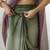 Designer green-wine color candy crush silk fabric stylish pre stitched saree