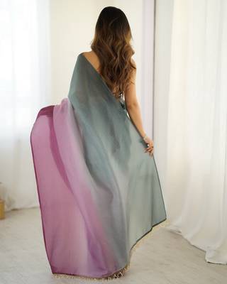  grey-wine candy crush silk blend stylish pre stitched saree 2