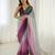 Designer grey-wine color candy crush silk fabric stylish pre stitched saree