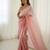 Designer peach color candy crush silk fabric stylish pre stitched saree