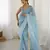 Designer sky blue color candy crush silk fabric stylish pre stitched saree