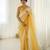 Designer yellow color candy crush silk fabric stylish pre stitched saree