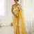Designer yellow color candy crush silk fabric stylish pre stitched saree