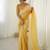 Designer yellow color candy crush silk fabric stylish pre stitched saree