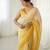 Designer yellow color candy crush silk fabric stylish pre stitched saree