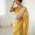 Designer yellow color candy crush silk fabric stylish pre stitched saree