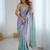 Lavender-pista color beautiful satin chiffon fabric beautiful stylish saree