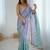 Lavender-pista color beautiful satin chiffon fabric beautiful stylish saree