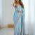 Sky-grey color beautiful satin chiffon fabric beautiful stylish saree