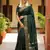 Bottele green color soft silk fabric woven designer saree for ethnic looks