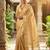 Beige color soft silk fabric woven designer saree for ethnic looks