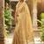 Beige color soft silk fabric woven designer saree for ethnic looks