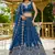 Dazzling Navy Blue Dori Work Satin Engagement Wear Lehenga Choli