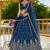 Dazzling Navy Blue Dori Work Satin Engagement Wear Lehenga Choli