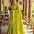 Parrot green color soft silk fabric woven designer saree for ethnic looks