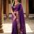 Violet color soft silk fabric woven designer saree for ethnic looks