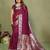 Wine color paithani silk fabric paithani woven gala designer saree