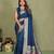 Blue color paithani silk fabric paithani woven gala designer saree