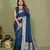 Blue color paithani silk fabric paithani woven gala designer saree