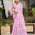 Baby pink color beautiful linen fabric sophisticated ethnic saree