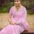 Baby pink color beautiful linen fabric sophisticated ethnic saree