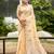 Light peach color beautiful linen fabric sophisticated ethnic saree