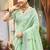 Green color beautiful linen fabric sophisticated ethnic saree