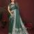 Green color satin silk fabric woven jari designer sophisticated saree