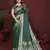 Green satin silk fabric woven jari designer sophisticated saree