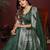 Green color satin silk fabric woven jari designer sophisticated saree
