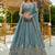 Stunning Blue Dori Work Satin Reception Wear Lehenga Choli