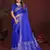Blue color satin silk fabric woven jari designer sophisticated saree