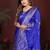 Blue color satin silk fabric woven jari designer sophisticated saree