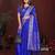 Blue color satin silk fabric woven jari designer sophisticated saree
