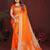 Orange color satin silk fabric woven jari designer sophisticated saree