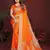 Orange color satin silk fabric woven jari designer sophisticated saree