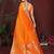 Orange color satin silk fabric woven jari designer sophisticated saree