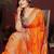 Orange color satin silk fabric woven jari designer sophisticated saree