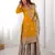 Yellow women chinon silk embroidered top sharara set with pearl work & dupatta