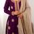 Wine  women chinon silk embroidered top sharara set with pearl work & dupatta
