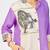 Women’s purple & cream cotton linen leopard embroidered shirt