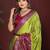 Mahendi color satin silk fabric woven jari designer graceful partywear saree