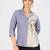 Women’s grey & beige face sketch embroidered shirt