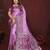 Lavender color satin silk fabric woven jari designer graceful partywear saree
