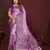 Lavender color satin silk fabric woven jari designer graceful partywear saree