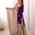 Purple women chinon silk embroidered top sharara set with pearl work & dupatta